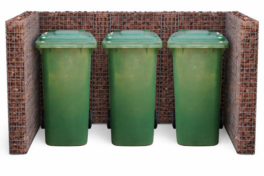 Gabionen Mülltonnenbox  3 Tonnen, 60120 l, 115 cm Höhe