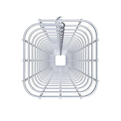 Rechthoekige thermisch verzinkte schanskorfzuil, 17 cm x 17 cm, 200 cm hoog, MW 5 cm x 5 cm