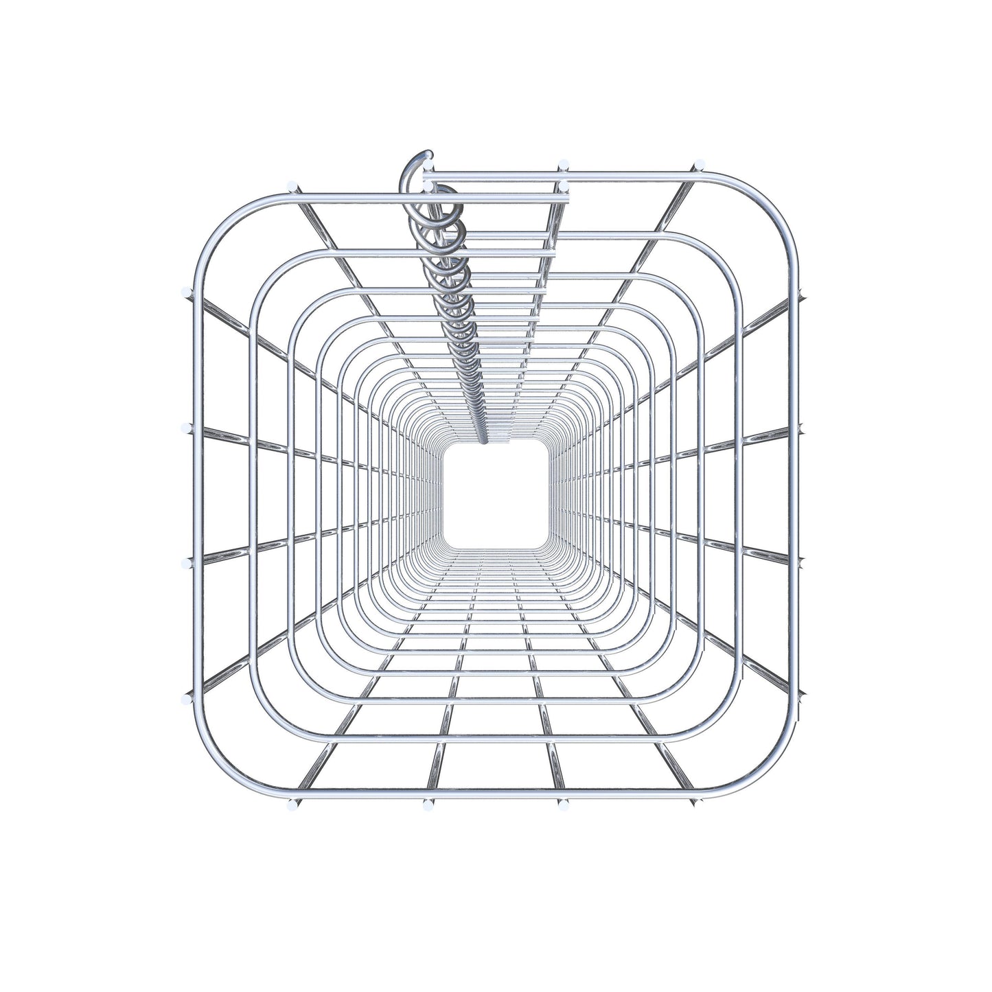 Coluna de gabião quadrada galvanizada a quente, 22 cm x 22 cm, 200 cm de altura, malha 5 cm x 10 cm