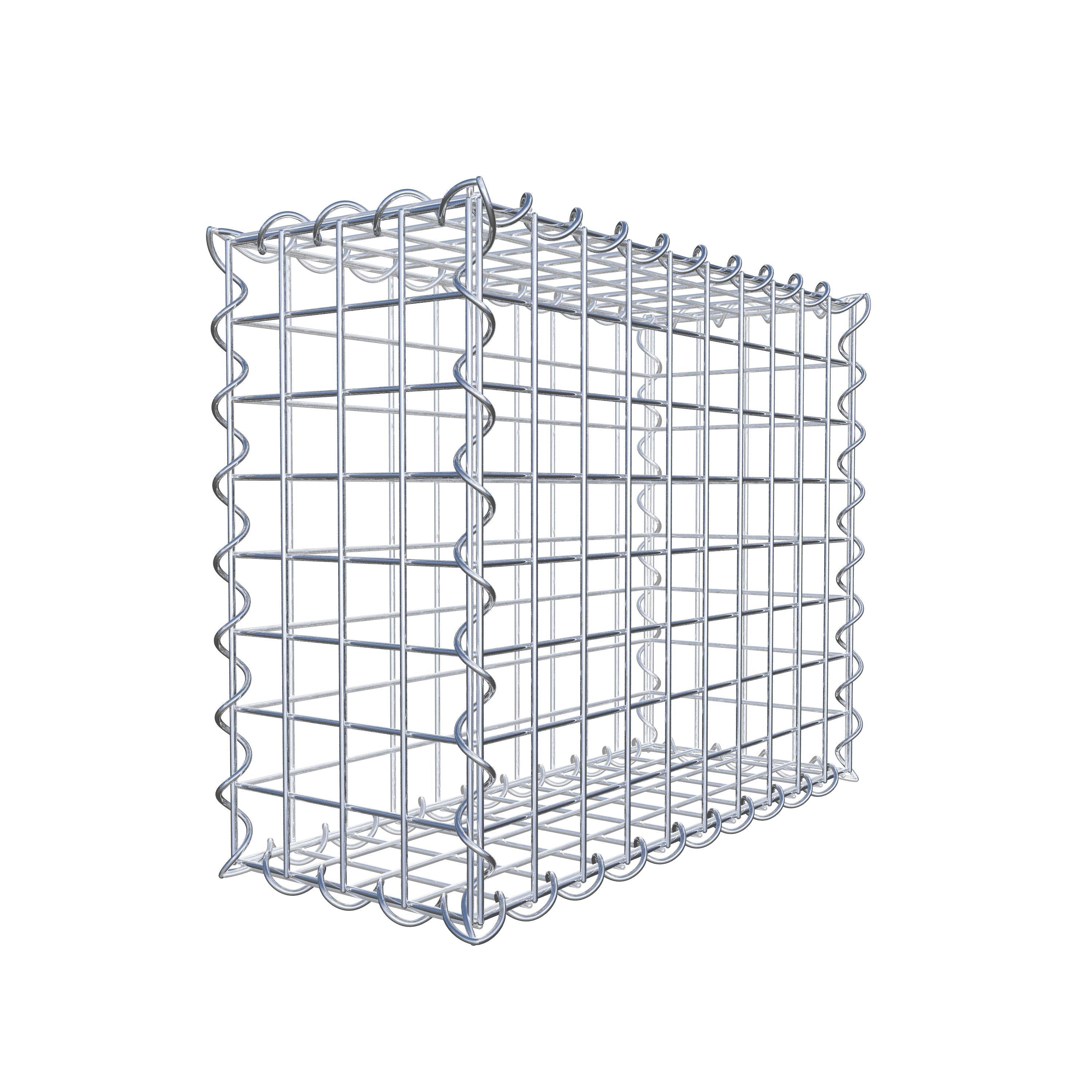 Gabião 50 cm x 40 cm x 20 cm (C x A x P), malhagem 5 cm x 5 cm, espiral