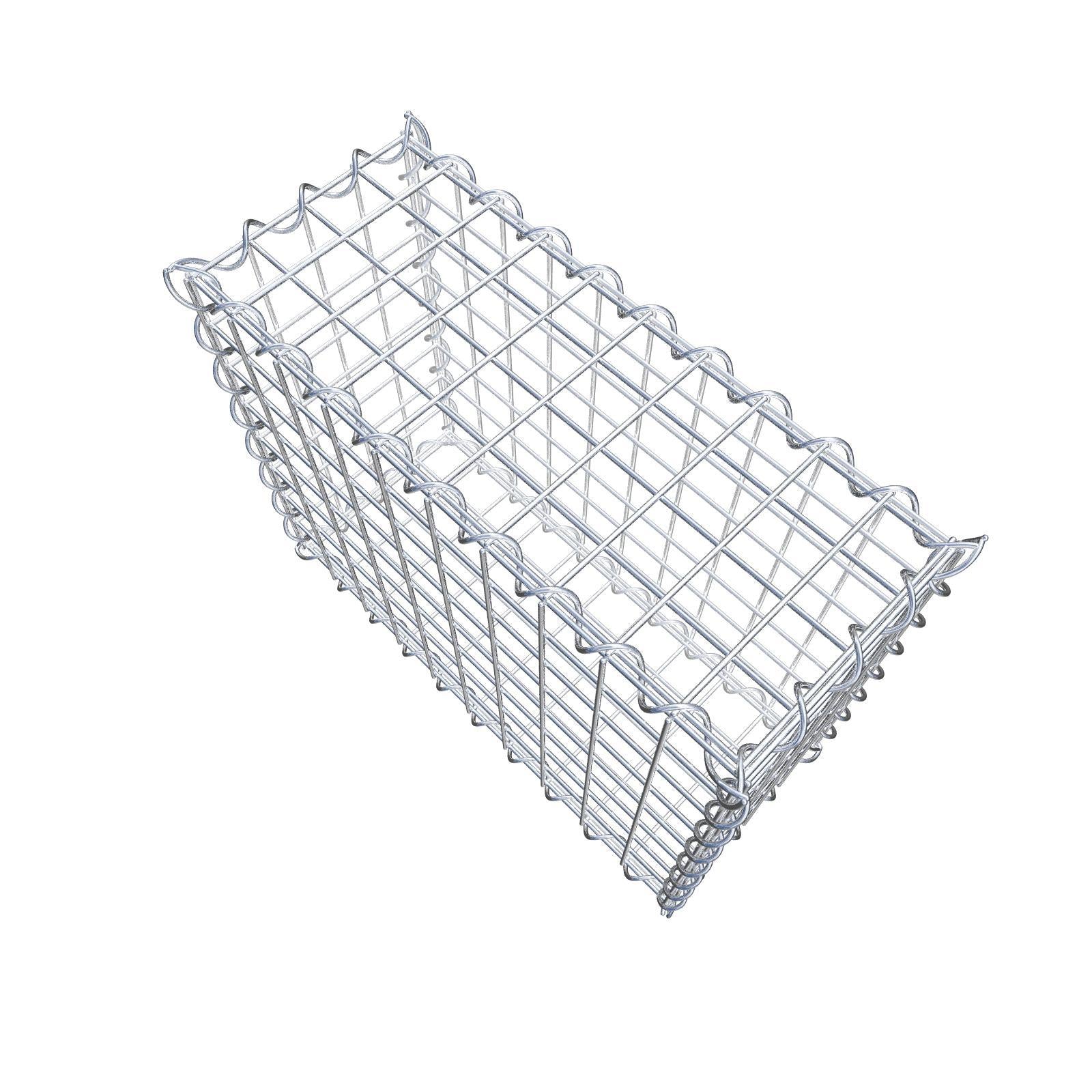 Gabião 50 cm x 40 cm x 20 cm (C x A x P), malhagem 5 cm x 5 cm, espiral