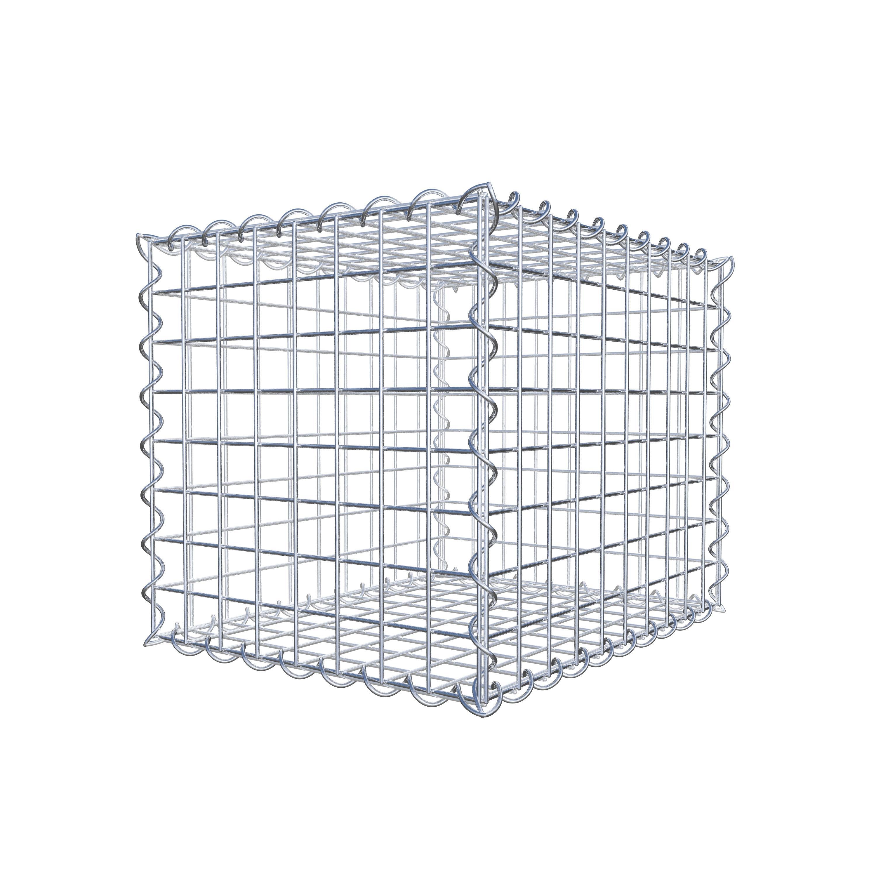 Gabião 50 cm x 40 cm x 40 cm (C x A x P), malhagem 5 cm x 5 cm, espiral