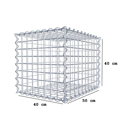 Gabion 50 cm x 40 cm x 40 cm (L x H x D), maskstorlek 5 cm x 5 cm, spiral