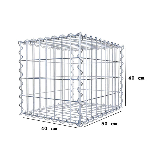 Gabion 50 cm x 40 cm x 40 cm (L x H x D), maskstorlek 5 cm x 10 cm, spiral