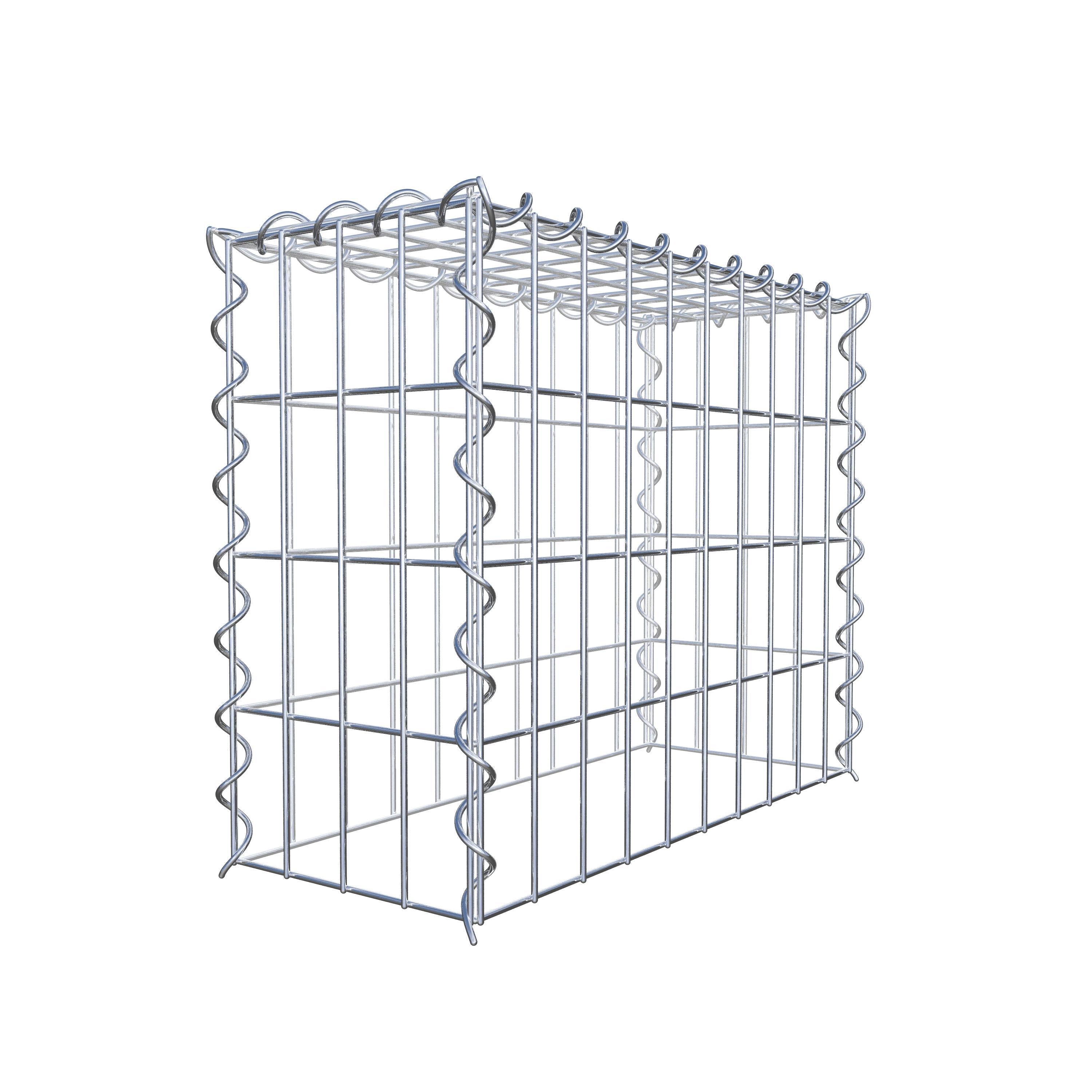 Gabião tipo 3 50 cm x 40 cm x 20 cm (C x A x P), malhagem 5 cm x 10 cm, espiral