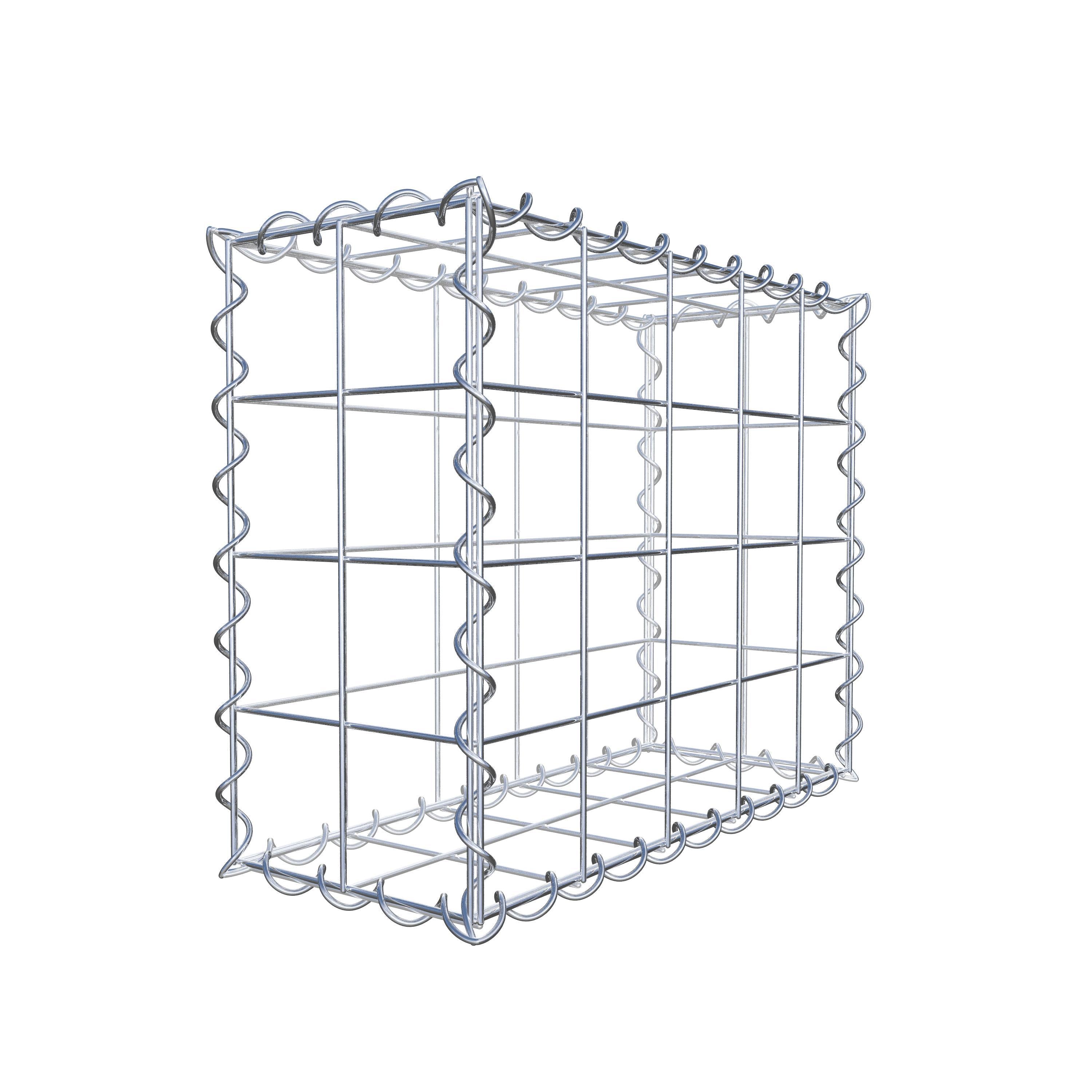 Gabione 50 cm x 40 cm x 20 cm (L x H x T), Maschenweite 10 cm x 10 cm, Spirale