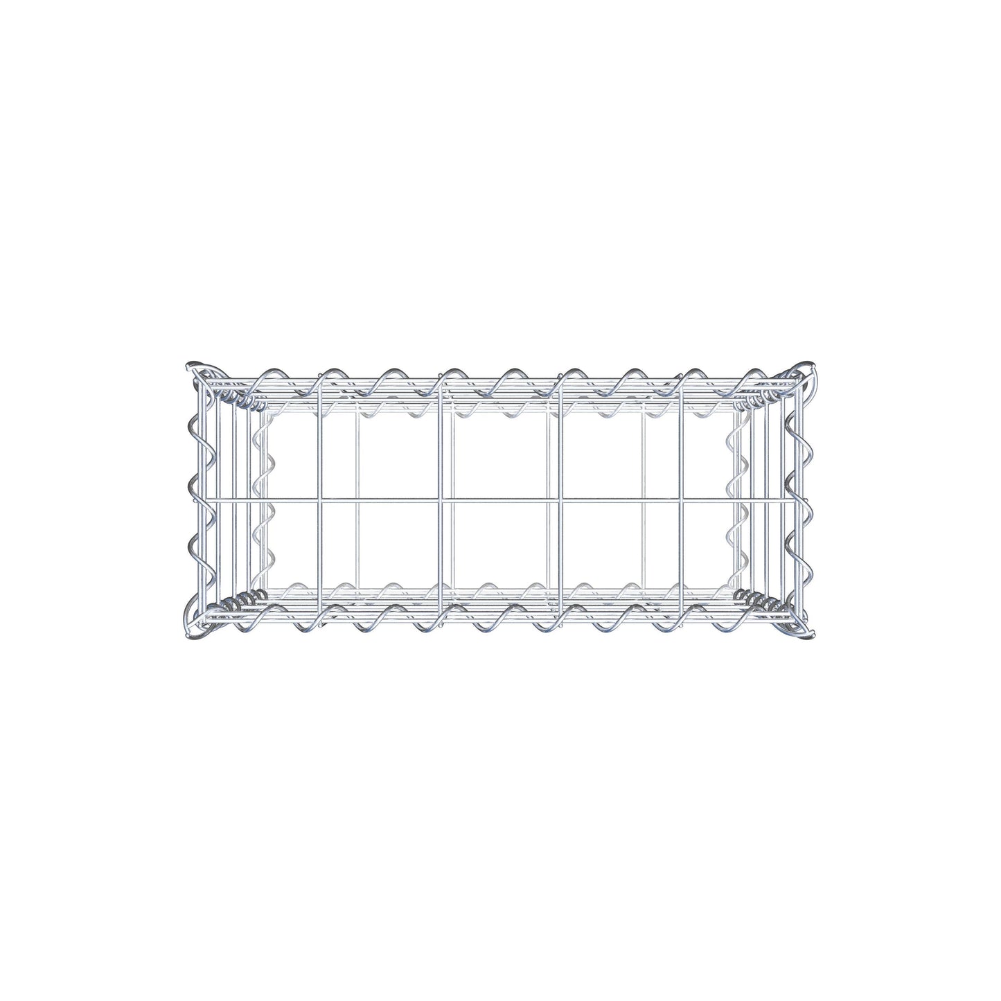 Gabião 50 cm x 40 cm x 20 cm (C x A x P), malhagem 10 cm x 10 cm, espiral