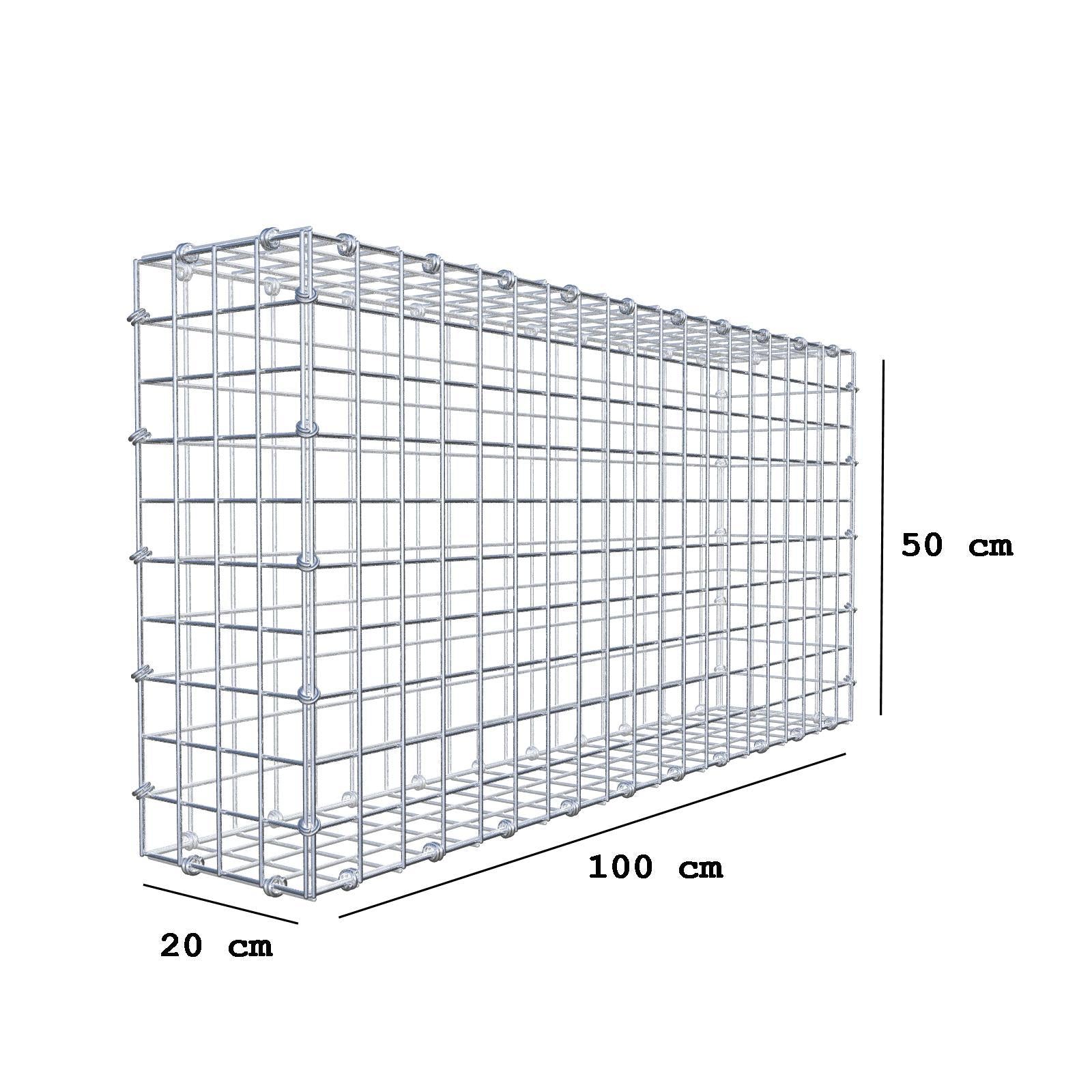 Schanskorf 100 cm x 50 cm x 20 cm (L x H x D), maaswijdte 5 x 5 cm, spiraalring