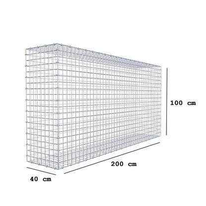 Gabbione 200 cm x 100 cm x 40 cm (L x H x P), maglia 5 x 5 cm, anello a spirale