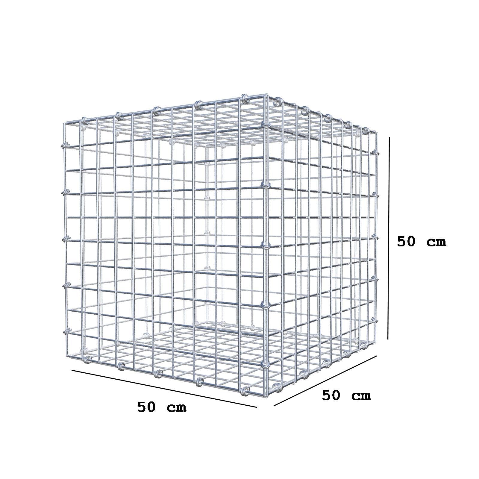 Schanskorf 50 cm x 50 cm x 50 cm (L x H x D), maaswijdte 5 x 5 cm, spiraalring