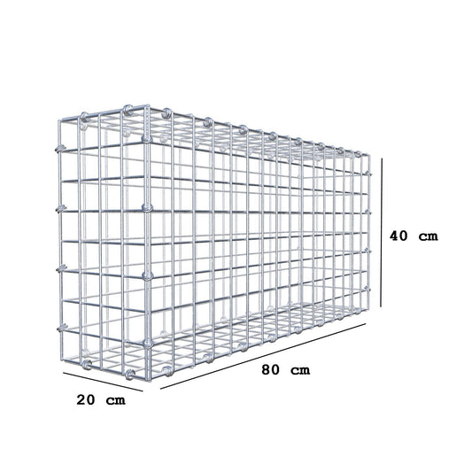 Gabion 80 cm x 40 cm x 20 cm (L x H x D), mesh size 5 x 5 cm, spiral ring