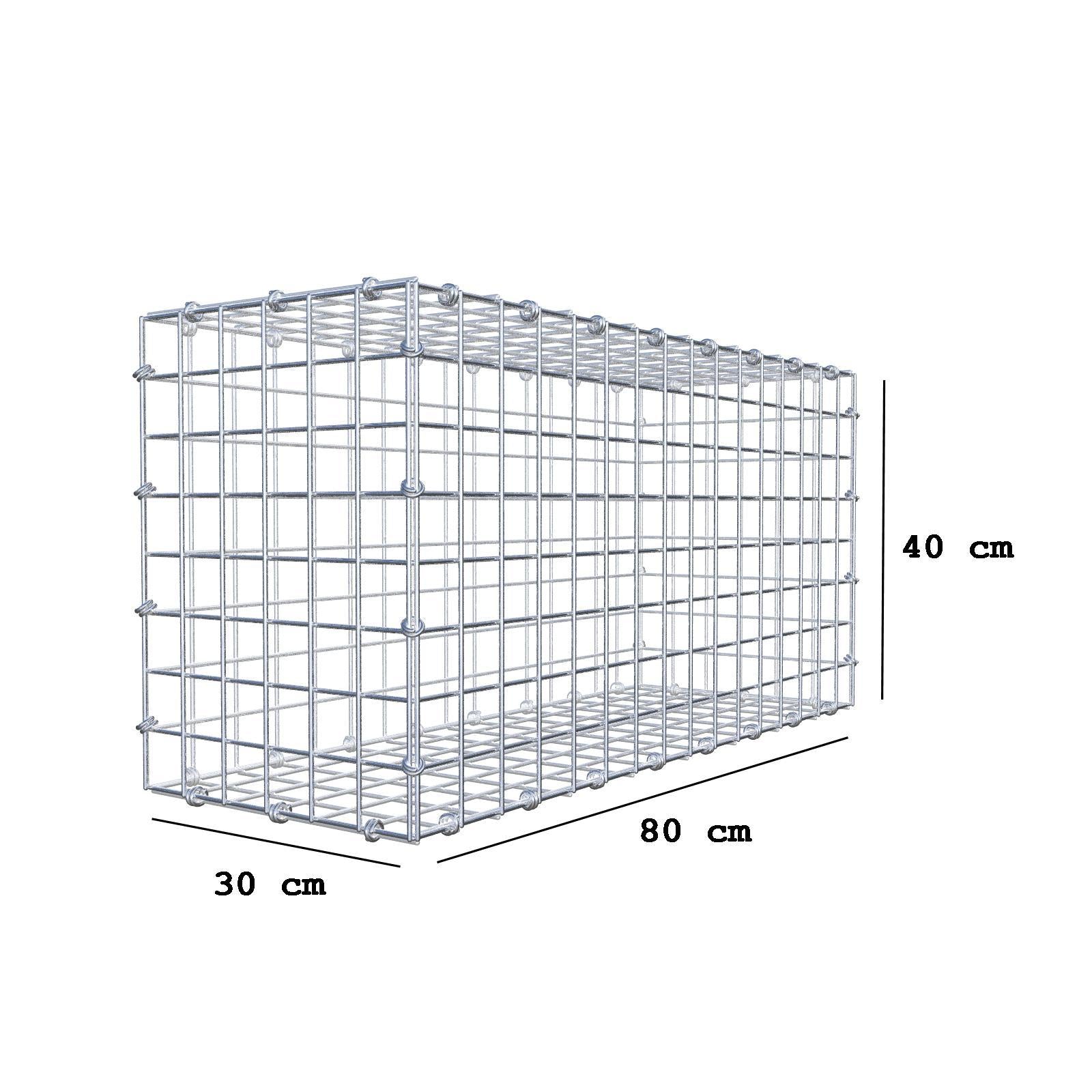 Schanskorf 80 cm x 40 cm x 30 cm (L x H x D), maaswijdte 5 x 5 cm, spiraalring