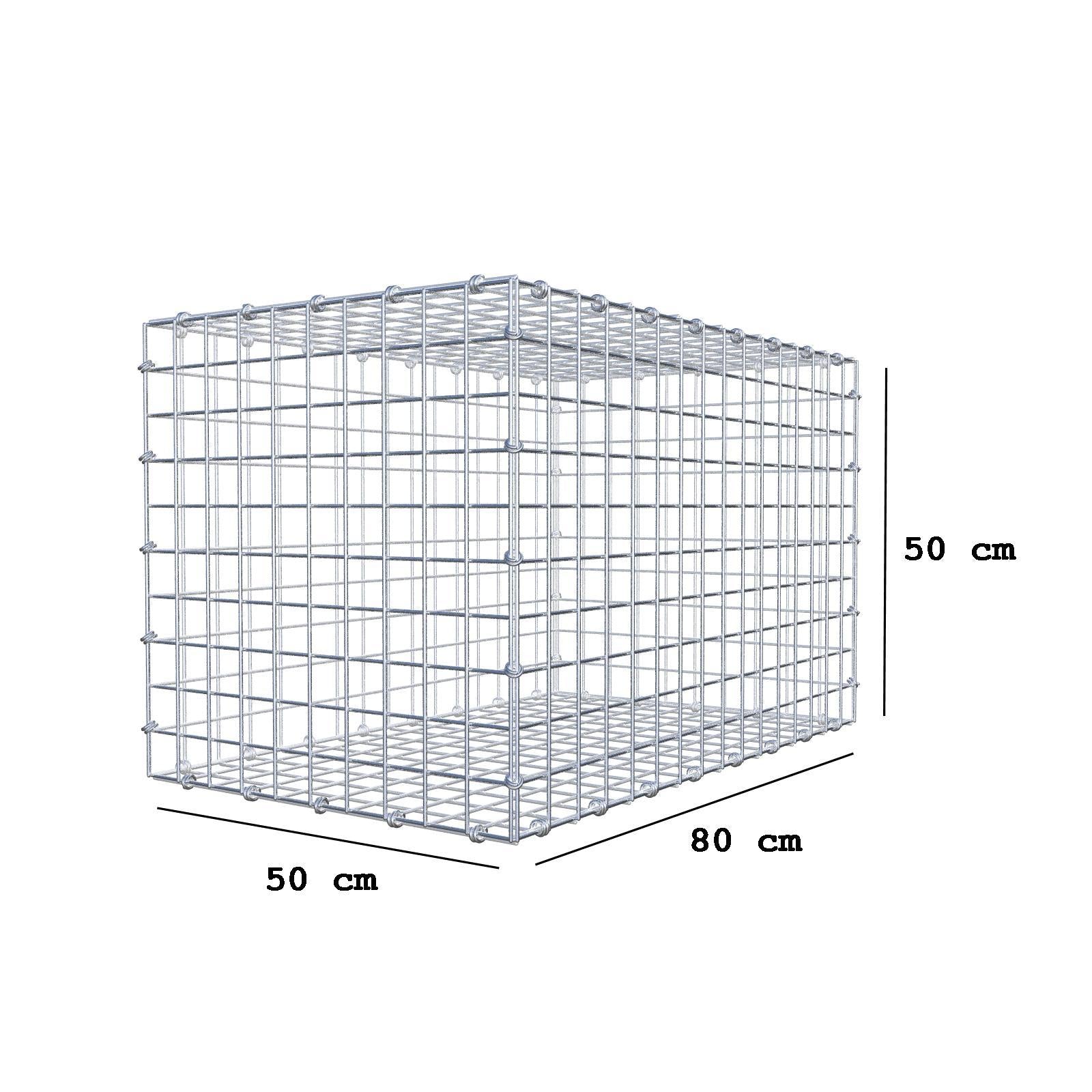 Schanskorf 80 cm x 50 cm x 50 cm (L x H x D), maaswijdte 5 x 5 cm, spiraalring