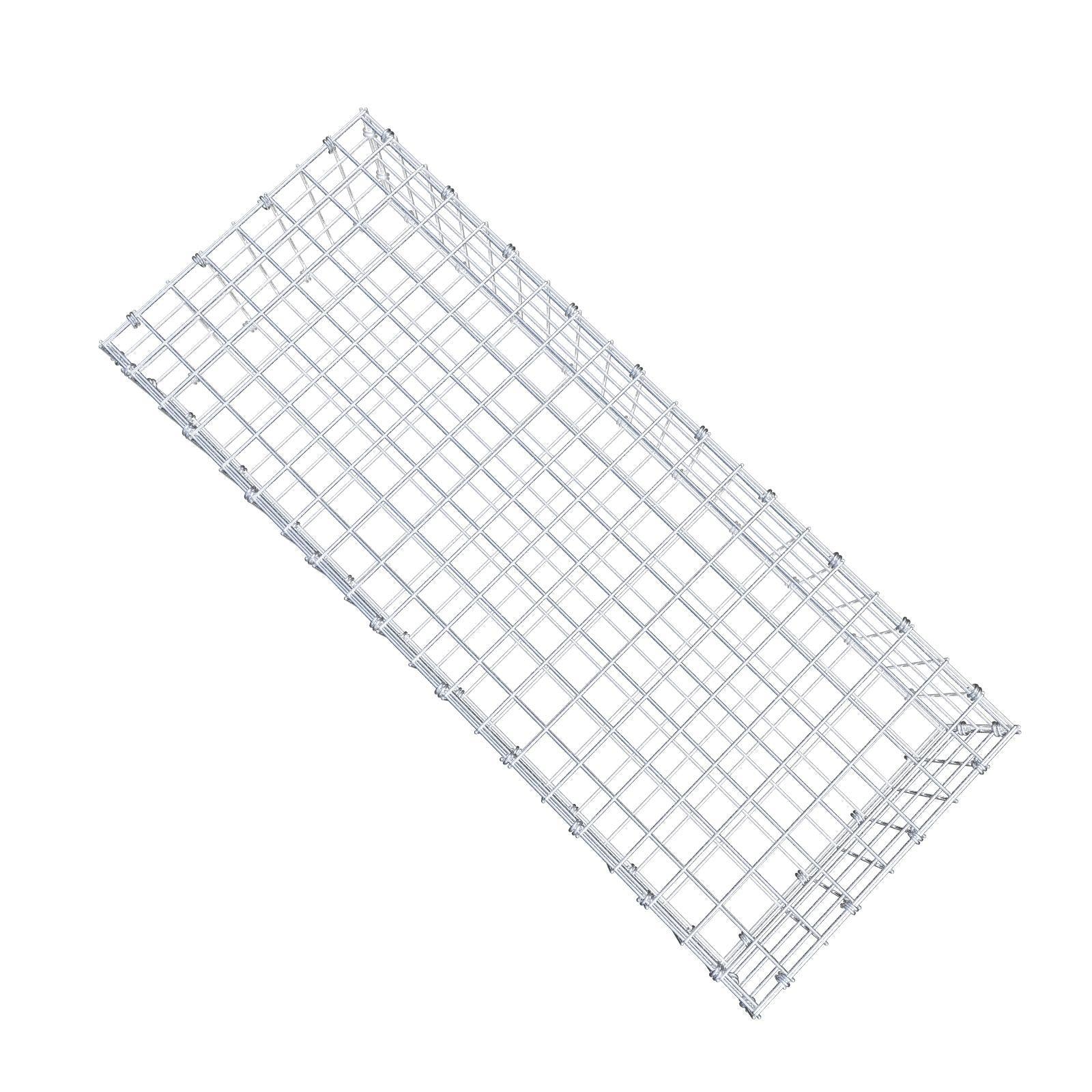 Gabione 100 cm x 20 cm x 40 cm (L x H x T), Maschenweite 5 x 5 cm, Spiralring