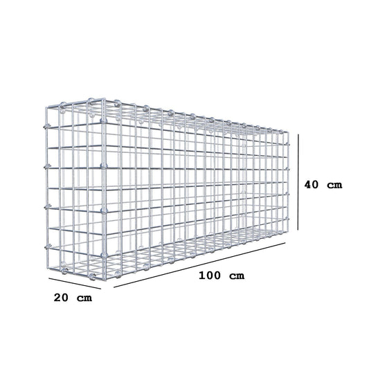 Gabion 100 cm x 40 cm x 20 cm (L x H x D), mesh size 5 x 5 cm, spiral ring