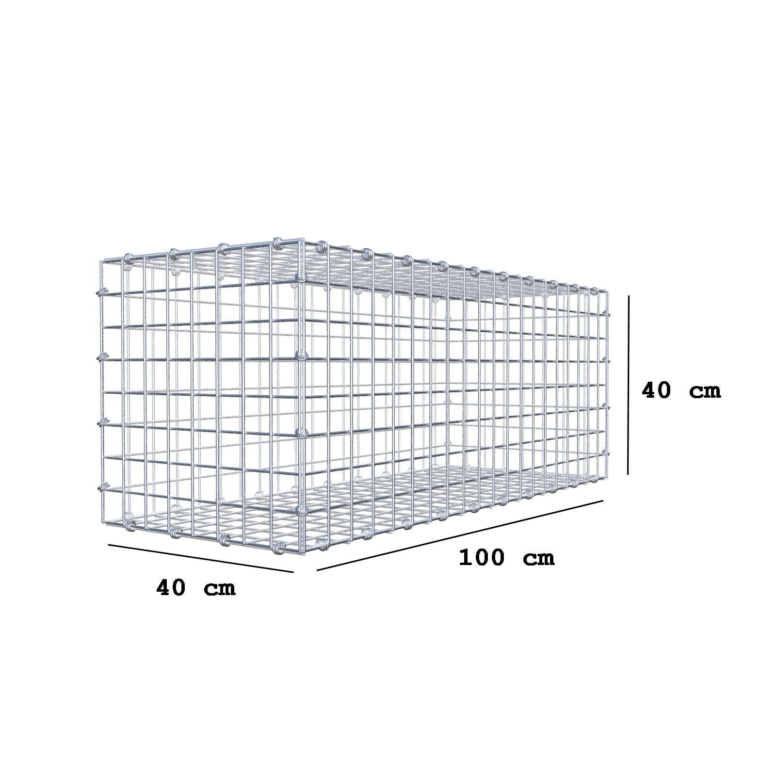Schanskorf 100 cm x 40 cm x 40 cm (L x H x D), maaswijdte 5 x 5 cm, spiraalring