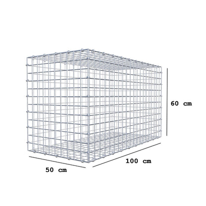 Gabion 100 cm x 60 cm x 50 cm (L x H x P), mailles 5 x 5 cm, anneau en spirale