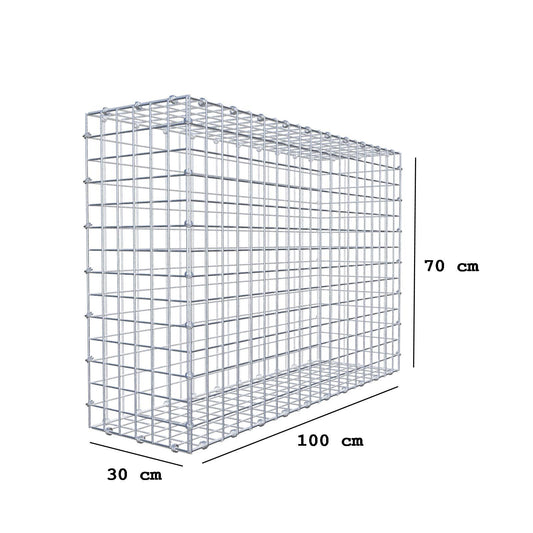 Gabion 100 cm x 70 cm x 30 cm (L x H x P), mailles 5 x 5 cm, anneau en spirale