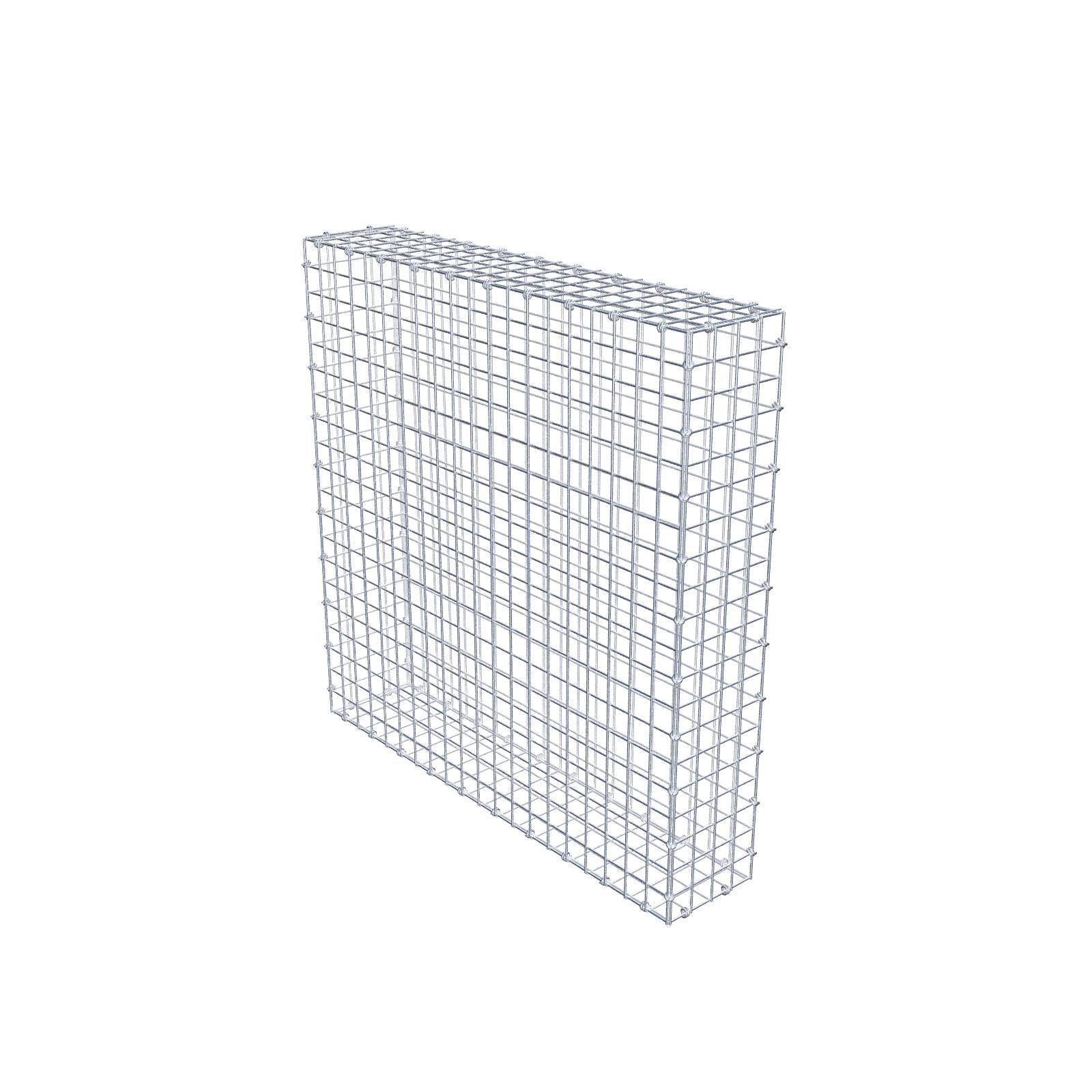 Gabião 100 cm x 100 cm x 20 cm (C x A x P), malhagem 5 x 5 cm, anel espiral