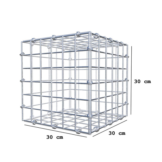 Gabion 30 cm x 30 cm x 30 cm (L x H x D), mesh size 5 x 5 cm, spiral ring