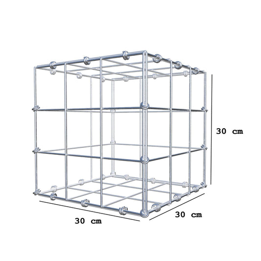 Gabion 30 cm x 30 cm x 30 cm (L x H x P), mailles 10 x 10 cm, anneau en spirale