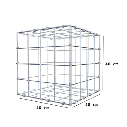 Gabion 40 cm x 40 cm x 40 cm (L x H x D), mesh size 10 x 10 cm, spiral ring
