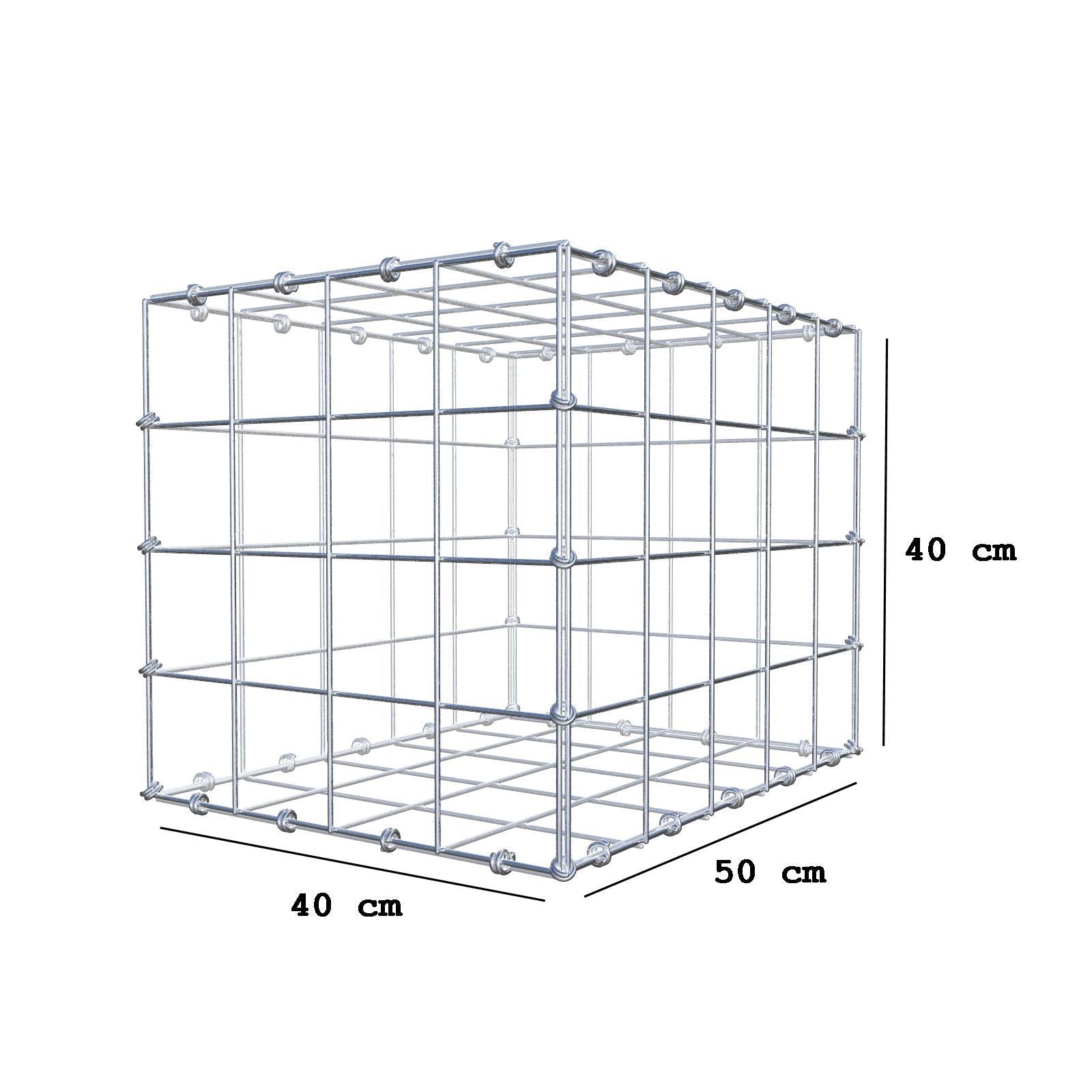 Gabião 50 cm x 40 cm x 40 cm (C x A x P), malhagem 10 x 10 cm, anel espiral