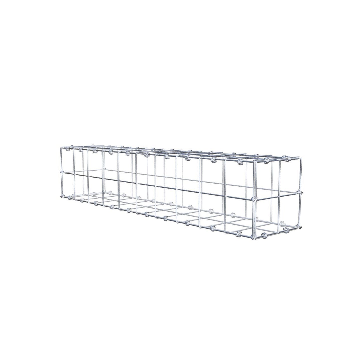 Gavión 100 cm x 20 cm x 20 cm (L x A x P), luz de malla 10 x 10 cm, anillo en espiral