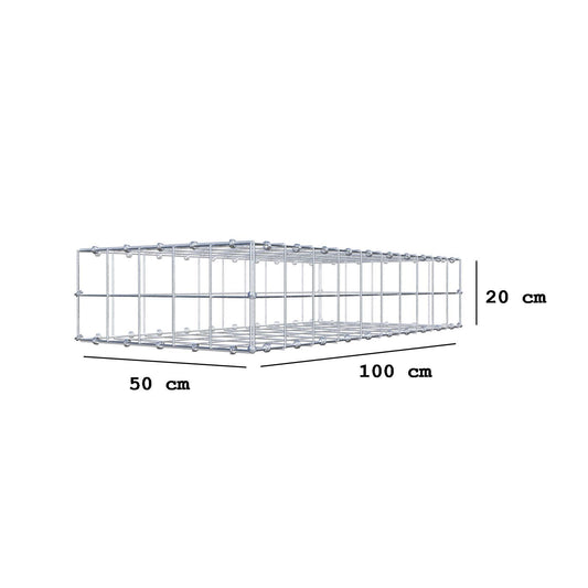 Gabion 100 cm x 20 cm x 50 cm (L x H x P), mailles 10 x 10 cm, anneau en spirale
