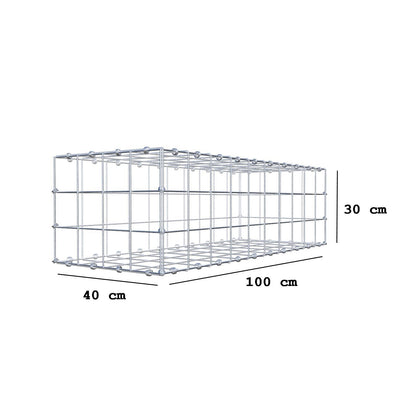 Gabbione 100 cm x 30 cm x 40 cm (L x H x P), maglia 10 x 10 cm, anello a spirale