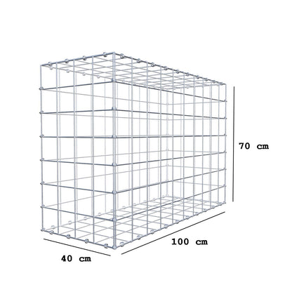 Schanskorf 100 cm x 70 cm x 40 cm (L x H x D), maaswijdte 10 x 10 cm, spiraalring