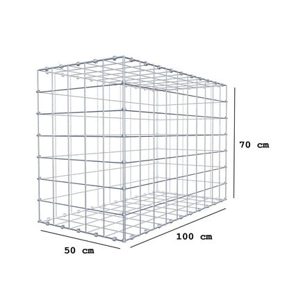 Gabion 100 cm x 70 cm x 50 cm (L x H x P), mailles 10 x 10 cm, anneau en spirale
