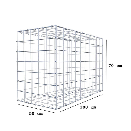 Gabion 100 cm x 70 cm x 50 cm (L x H x P), mailles 10 x 10 cm, anneau en spirale