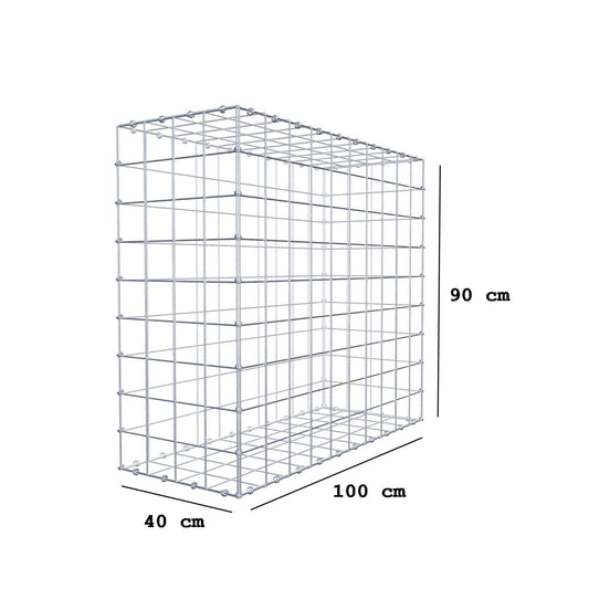Gabion 100 cm x 90 cm x 40 cm (L x H x P), mailles 10 x 10 cm, anneau en spirale