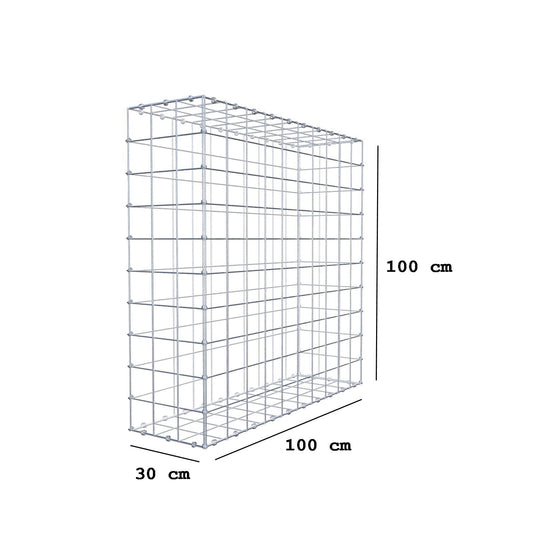 Gabion 100 cm x 100 cm x 30 cm (L x H x P), mailles 10 x 10 cm, anneau en spirale