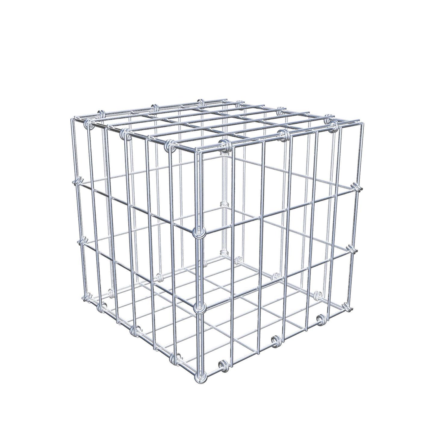 Gabion 30 cm x 30 cm x 30 cm (L x H x D), maskstorlek 5 x 10 cm, spiralring