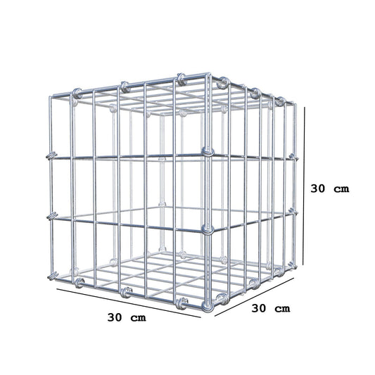 Gabion 30 cm x 30 cm x 30 cm (L x H x P), mailles 5 x 10 cm, anneau en spirale