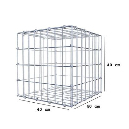 Gabion 40 cm x 40 cm x 40 cm (L x H x D), maskestørrelse 5 x 10 cm, spiralring