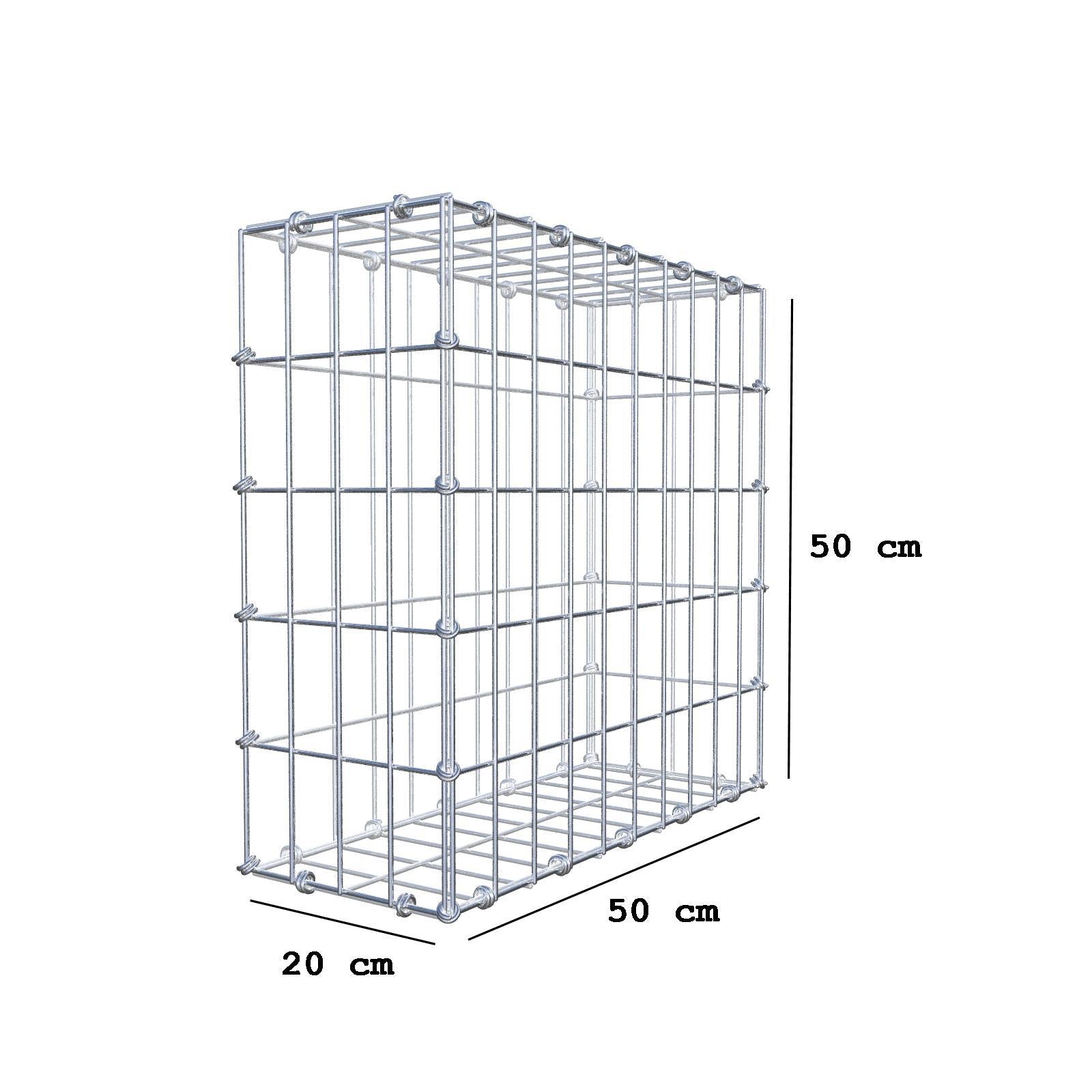 Gabbione 50 cm x 50 cm x 20 cm (L x H x P), maglia 5 x 10 cm, anello a spirale