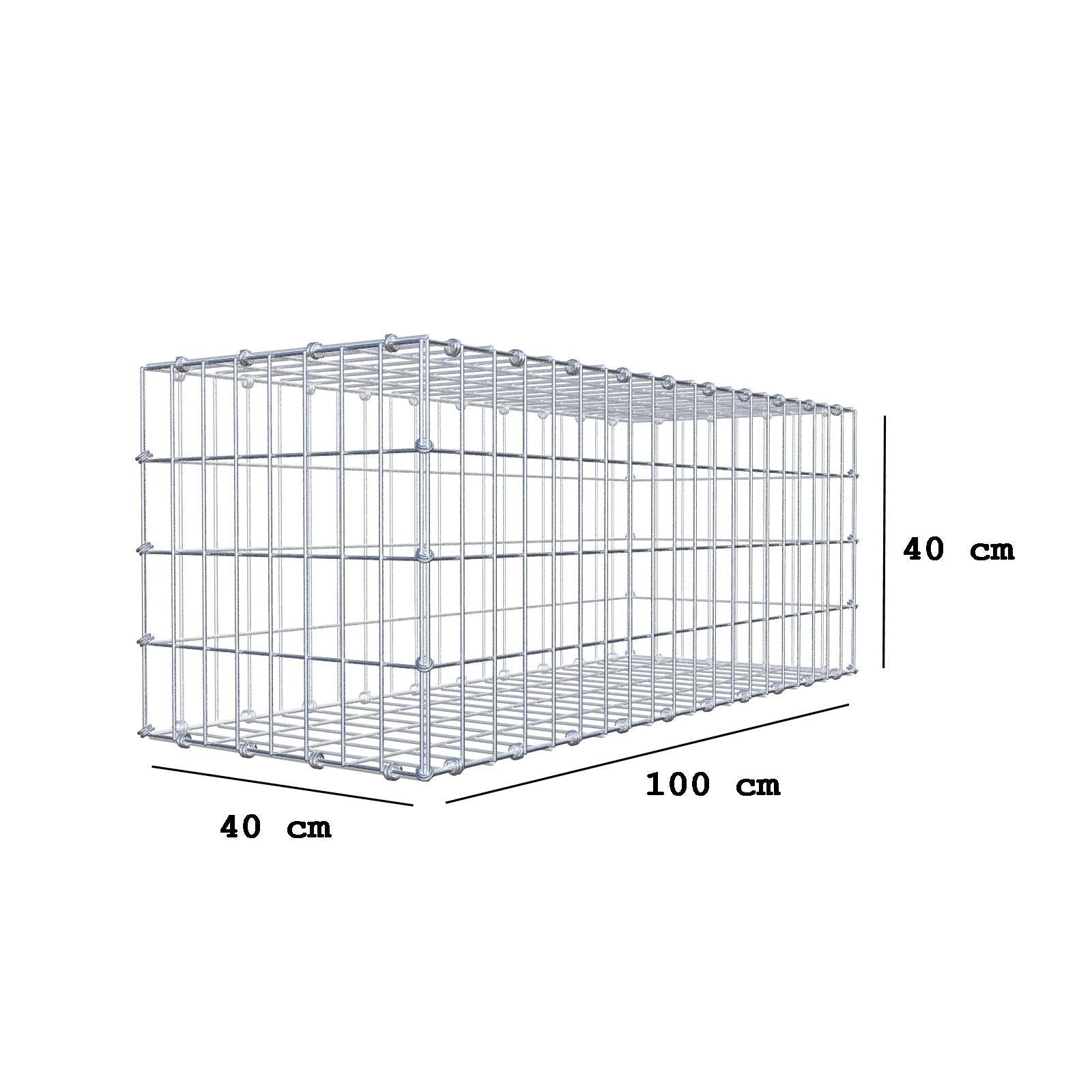 Gabbione 100 cm x 40 cm x 40 cm (L x H x P), maglia 5 x 10 cm, anello a spirale