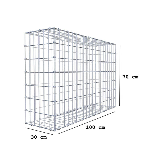 Gabion 100 cm x 70 cm x 30 cm (L x H x P), mailles 5 x 10 cm, anneau en spirale