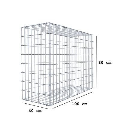 Gabion 100 cm x 80 cm x 40 cm (L x H x D), maskestørrelse 5 x 10 cm, spiralring