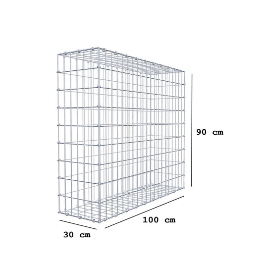 Gabion 100 cm x 90 cm x 30 cm (L x H x P), mailles 5 x 10 cm, anneau en spirale