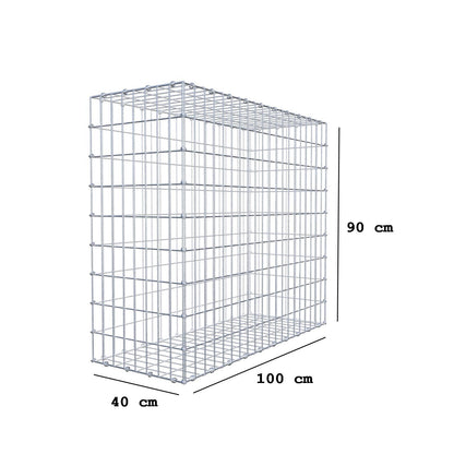 Gabion 100 cm x 90 cm x 40 cm (L x H x P), mailles 5 x 10 cm, anneau en spirale