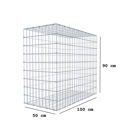 Gabion 100 cm x 90 cm x 50 cm (L x H x P), mailles 5 x 10 cm, anneau en spirale