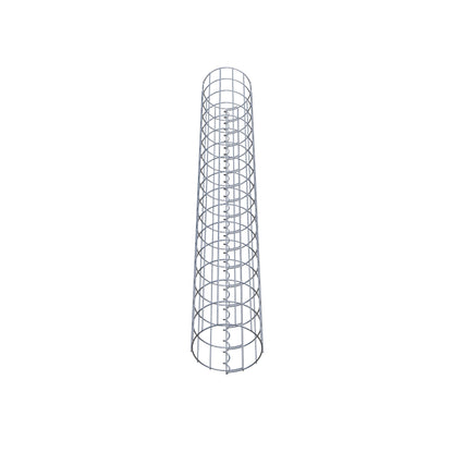 Columna de gaviones redonda 22 cm de diámetro, 160 cm de altura, malla 5 cm x 10 cm