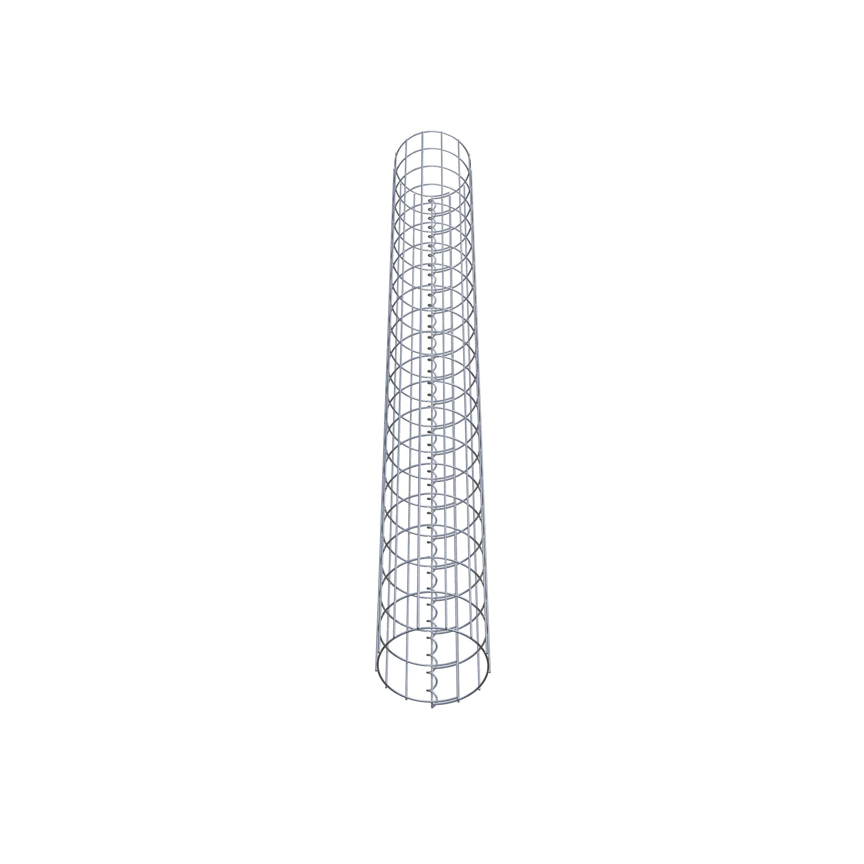 Gabion column around 22 cm diameter, 200 cm height, mesh size 5 cm x 10 cm