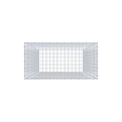 Gabion 200 cm x 100 cm x 50 cm (L x H x D), maskestørrelse 5 cm x 5 cm, C-ring
