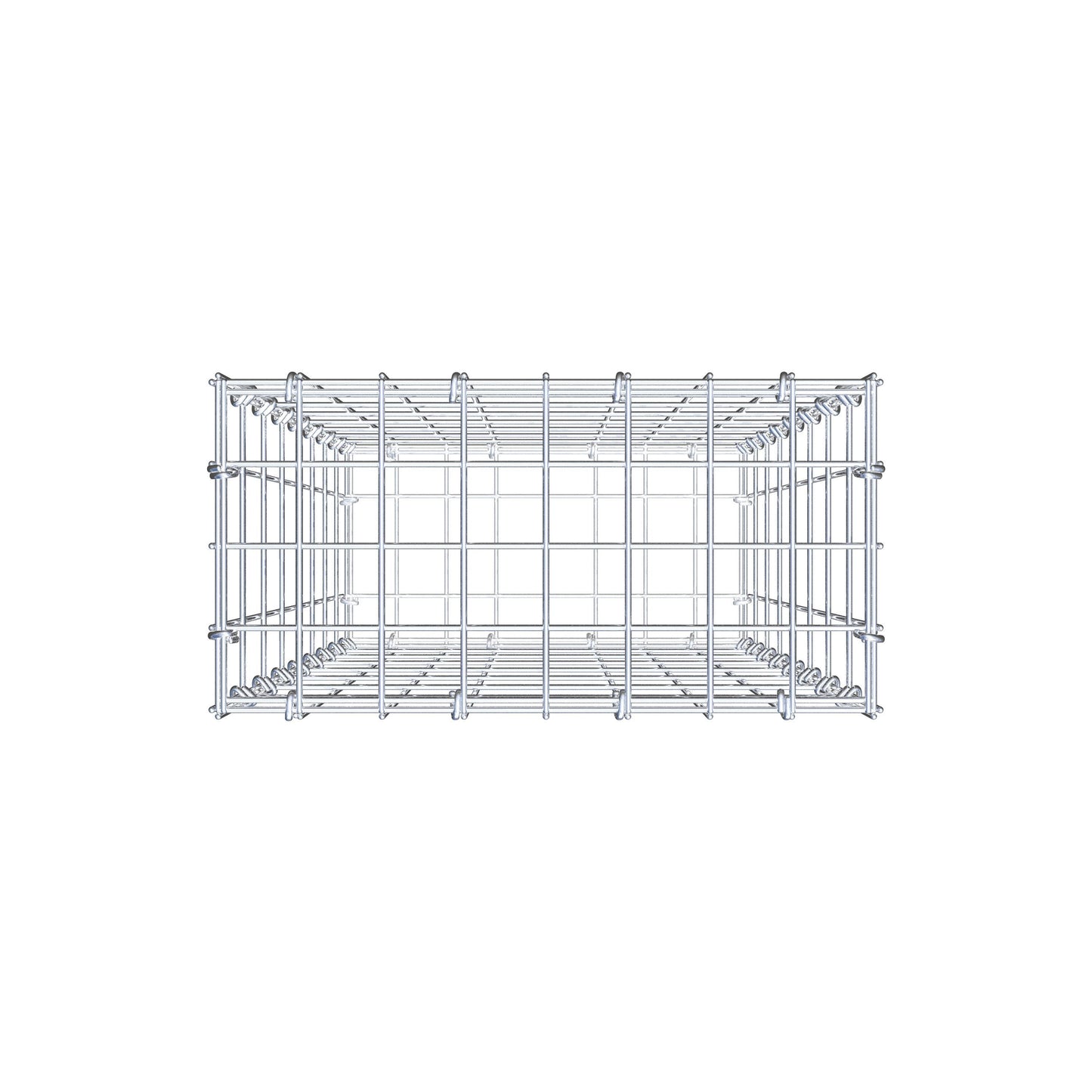 Gavión 80 cm x 40 cm x 20 cm (L x A x P), malla 5 cm x 10 cm, anillo en C