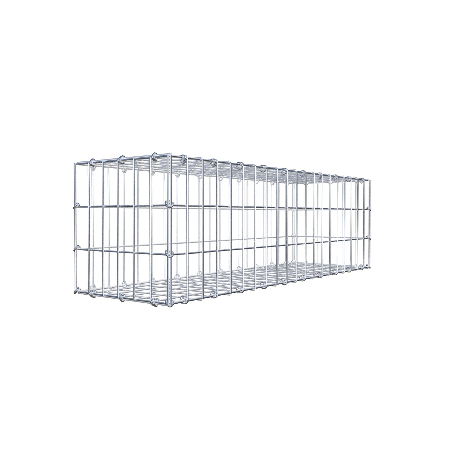 Gavión 100 cm x 30 cm x 30 cm (L x A x P), malla 5 cm x 10 cm, anillo en C